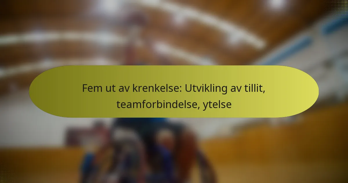 Fem ut av krenkelse: Utvikling av tillit, teamforbindelse, ytelse