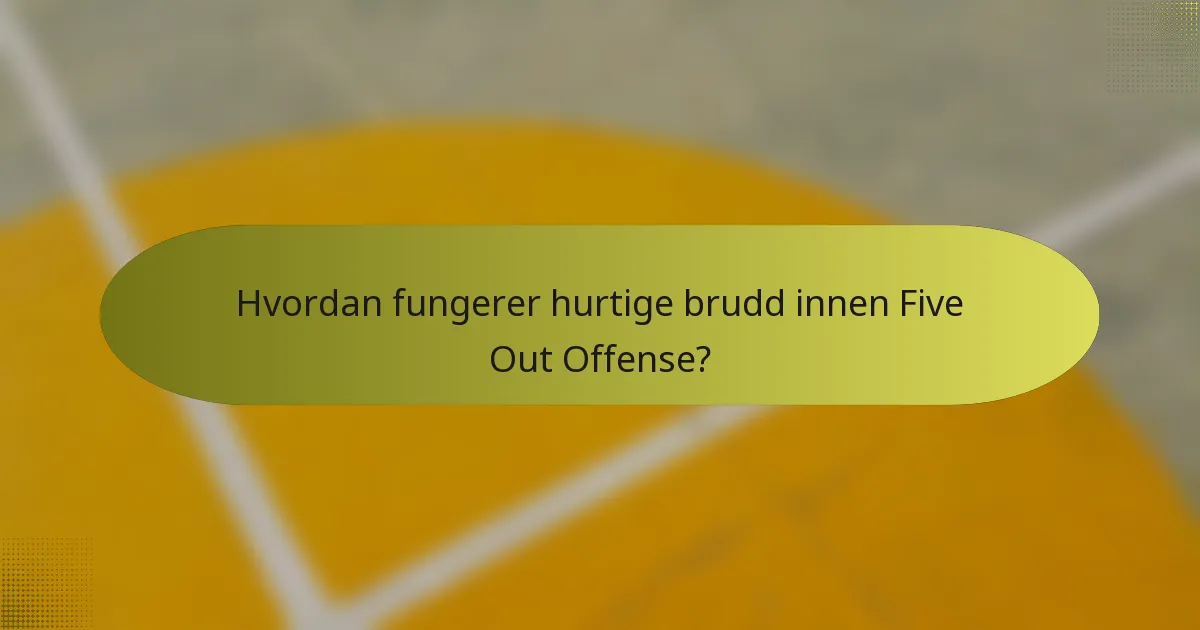 Hvordan fungerer hurtige brudd innen Five Out Offense?